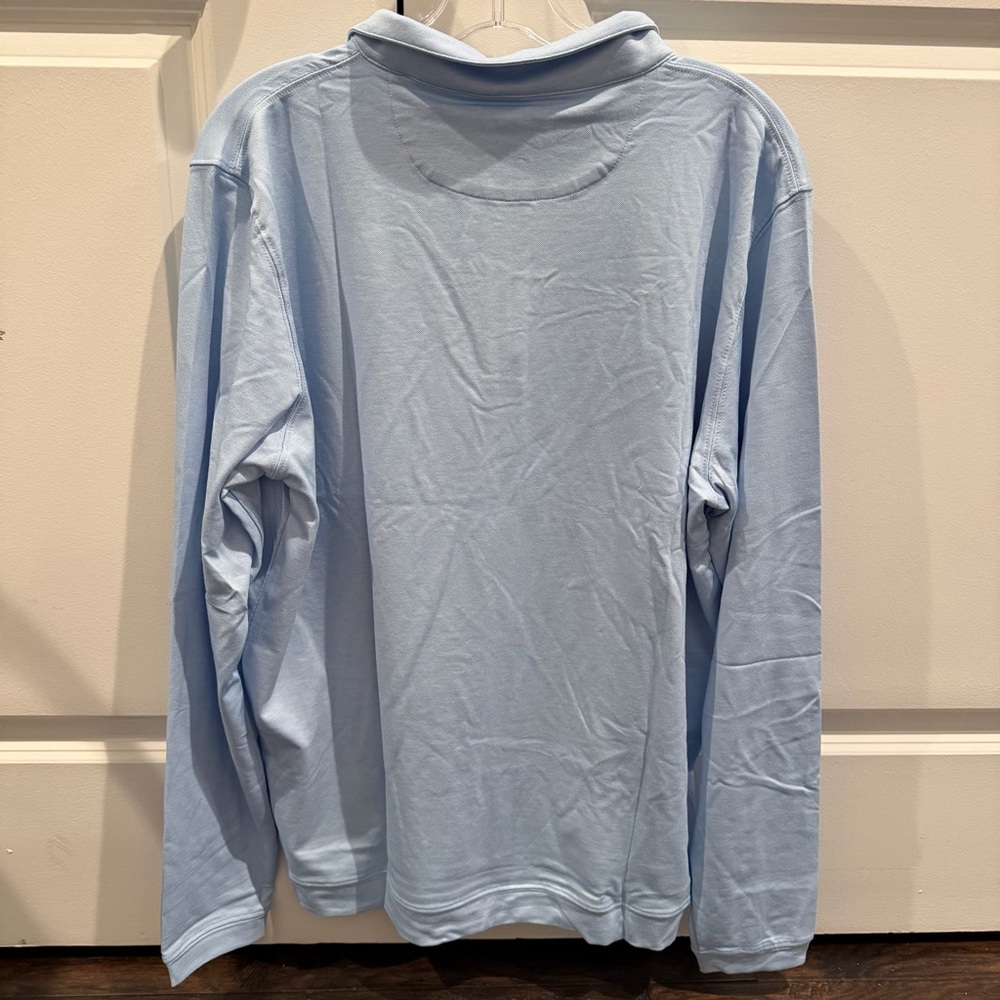 Peter Millar Albatross Cotton-Blend Piqué Quarter-Zip blue topaz MF25XK63 NWT - Picture 4 of 4